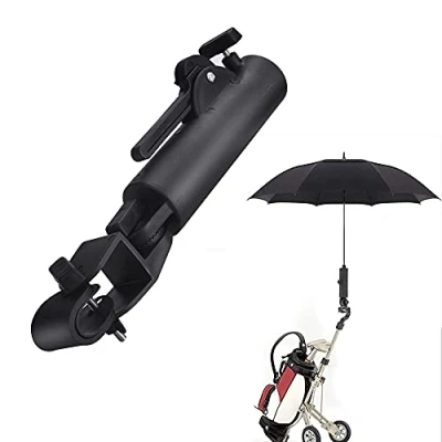 Image of STCRERAG Golf Umbrella Holder Universal Adjustable Trolley Cart Stand Attachmen Deluxe for Push Handles, Accessory (Black)
