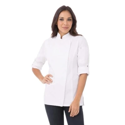 Image of Chef Works Women&#039;s Hartford Coat Jacket, White, S
