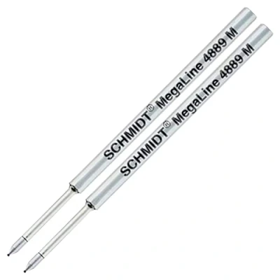 Image of Schmidt: 4889 Pressurised Refill for Fisher Space Pen SPR4, Black Ink, Medium Size, Pack of 2.