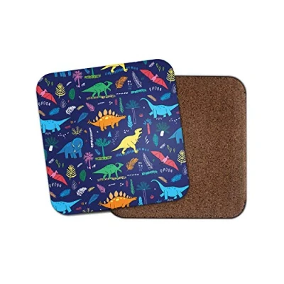 Image of 1 x Cartoon Dinosaurs Coaster T Rex Jurassic Kids Boys Prehistoric Fun #15251
