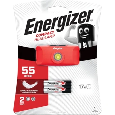 Image of Energizer LED Head Torch, Compact, Lightweight Headlamp, for Indoor, Outdoor and Camping, Batteries Included