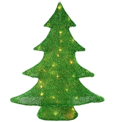Image of WeRChristmas Christmas Tree with Tinsel Decoration and Warm White LED Lights, 62 cm Large, Multi Colour
