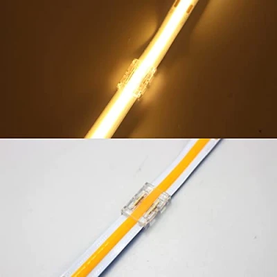 Image of Boarda 10mm COB LED Strip Connectors,2 Pin 10Pcs to Wire Connector Gapless Solderless Connection Quick Click for 528 LEDs/m Lights (10MM, Connector)