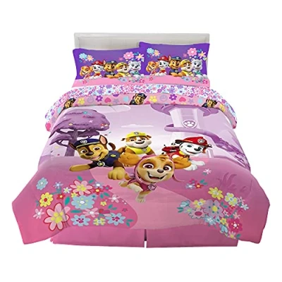 Image of Franco Kids Bedding Super Soft Comforter and Sheet Set, 5 Piece Full Size, Paw Patrol Girls