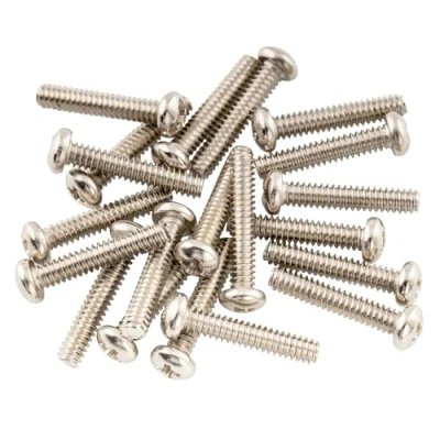 Image of Musiclily Basic 2.8x17mm Metal Metric Thread Single Coil Pickup Mounting Screws for Strat Stratocaster/Tele Telecaster Electric Guitar, Nickel(Set of 20)