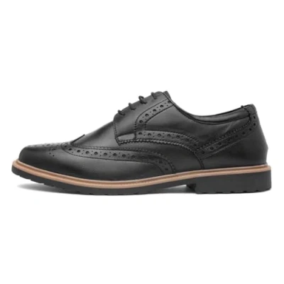 Image of Hush Puppies Girls Verity Brogue School Uniform Shoe, Black, 6 UK