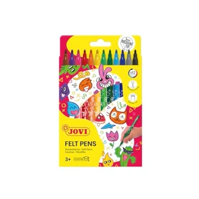Image of Jovi 270100 Pack of 12 Coloured Felt Tip Pens