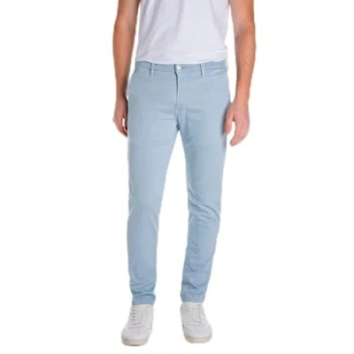 Image of Replay Men&#039;s Zeumar Hyperchino Color Xlite Jeans, 579 Sky Grey, 33 W/30 L