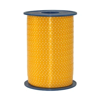 Image of C.E. Pattberg Präsent Dots Curling Ribbon Yellow 10 mm width, 250 m length