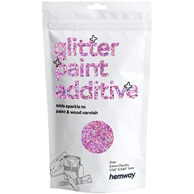 Image of Glitter Paint for Walls Pink Holographic Additive Emulsion Latex Acrylic Sparkles Extra Chunky Interior Painting 100g / 3.5oz