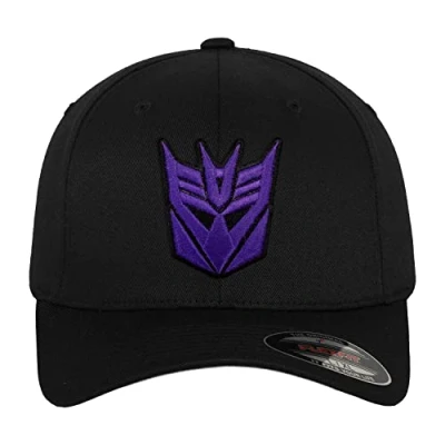 Image of Transformers Officially Licensed Decepticon 3D Patch Flexfit Baseball Cap (Black), Large/X Large