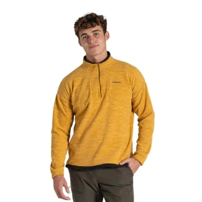 Image of Craghoppers Mens Esk Half Zip Fleece Pullover Sweater, Warbl Yellow, M UK