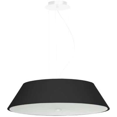 Image of Vega Cylindrical Pendant Light Black 60cm E27