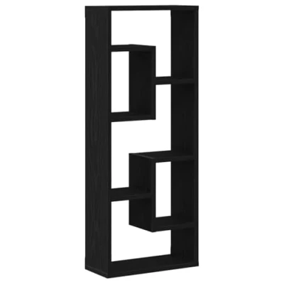 Image of vidaXL Wall Shelf Black Oak 36x16x90 cm Engineered Wood