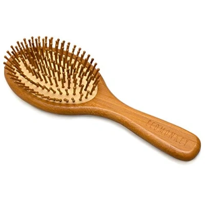 Image of Bamboo Hair Brush Zero Waste Plastic 100% Vegan Sustainable Natural Bristles Antistatic ECOMONKEY�