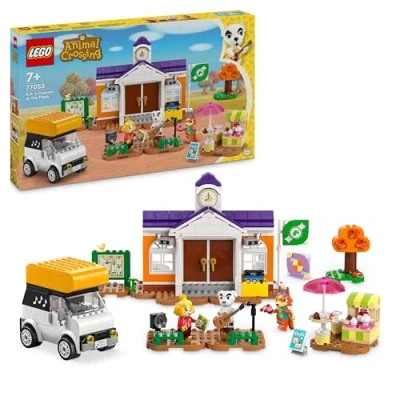 Image of LEGO Animal Crossing K.K.’s Concert in the Plaza Building Toy for 7 Plus Year Old Girls and boys, with Café Playset, Figures Vehicle from Video Games, Pretend Play Gift Kids 77052