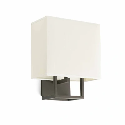Image of Vesper 1 Light Indoor Wall Lamp Brown with Shade, E14