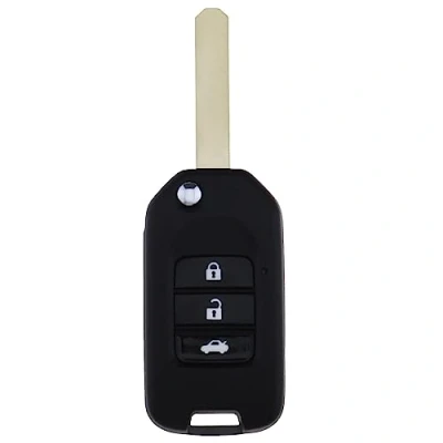Image of EMSea Car 3 Button Remote Folding Key Shell Compatible with Civic City Accord Jazz HRV CRV Replacement Automotive Flip Fob Case Cover Housing