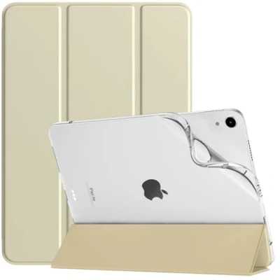 Image of TiMOVO Case for iPad Air 6th Generation 11 Inch M2 2024, 5th/4th 2022/2020 10.9 Inch, Slim Soft TPU Translucent Frosted Back Cover Fit Case, Champagne Gold