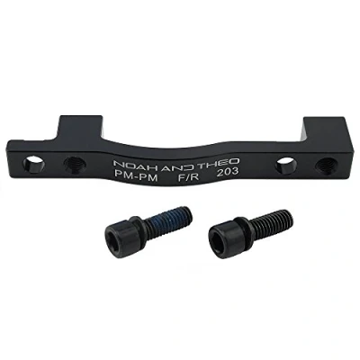 Image of Aluminium Alloy 6061 Disc Brake Adapter Rear 203mm POST MOUNT / PM Frame to Caliper BLACK compatible with all brands such as SHIMANO, TEKTRO, HOPE, MAGURA, PROMAX, AVID, HAYES, FORMULA, QUAD, etc.
