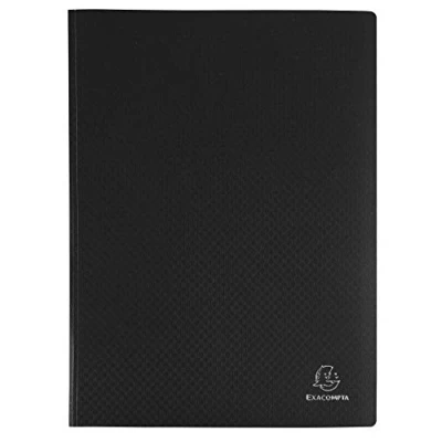 Image of Exacompta Ref 8531E Soft PP Display Book Suitable for A4 Documents, Made from Polypropylene, Lightweight, 30 Pockets, 60 Viewing Pages Black Cover