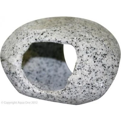 Image of Aqua One Round Cave Aquarium Ornament, Large, 12.5 x 12 8 cm, Marble