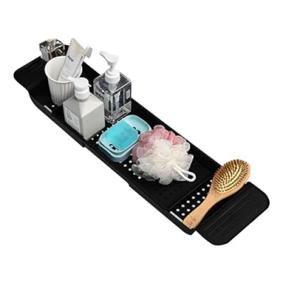 Image of Bath Tray Adjustable Tub Rack Bathroom Shelf Tidy Storage Caddy Organiser, Extendable For Bathtub, Table Over Tub, Accessories