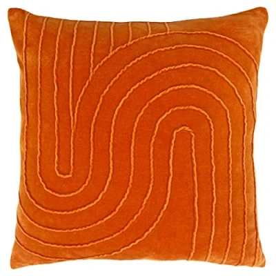 Image of furn. Mangata Polyester Filled Cushion, Cotton, Orange, 45 x 45cm