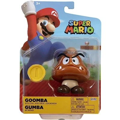 Image of World of Nintendo Super Mario 4 Inch Action Figure + Accessory Goomba Piece