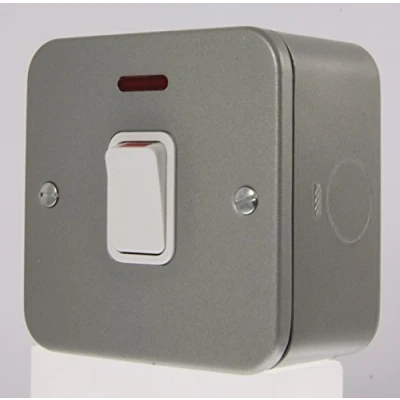 Image of Deta Electrical Metalclad M1214 20a Double Pole Switch with Neon