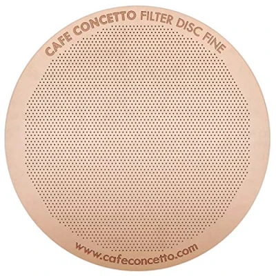 Image of CAFE CONCETTO Filter for use in AeroPress Go/AeroPress Coffee Makers Disc Fine Reusable Premium Coated Stainless Steel (Rose Gold, Metal) Brew Tips Included