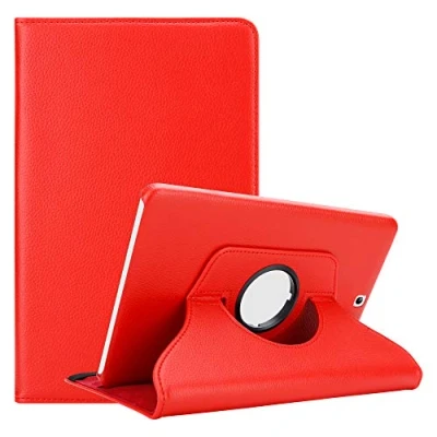 Image of Cadorabo Tablet Case works with Samsung Galaxy Tab S2 (9.7&quot; Zoll) SM T815N / T813N T819N in POPPY RED Book Style Cover WITHOUT Auto Wake Up Stand Function and Elastic Strap Fastener