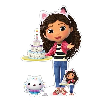 Image of Star Cutouts SC4316 Gabby with Cake Gabby&#039;s Dollhouse Mini Cardboard Cut Out, Small