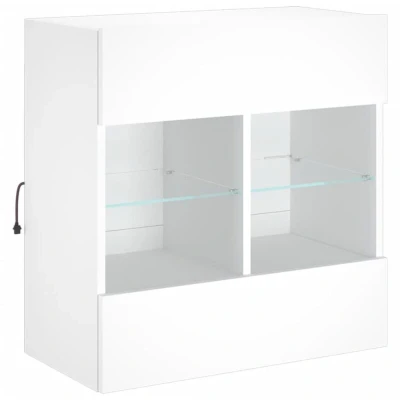 Image of vidaXL TV Wall Cabinet with LED Lights White 58.5x30x60.5 cm