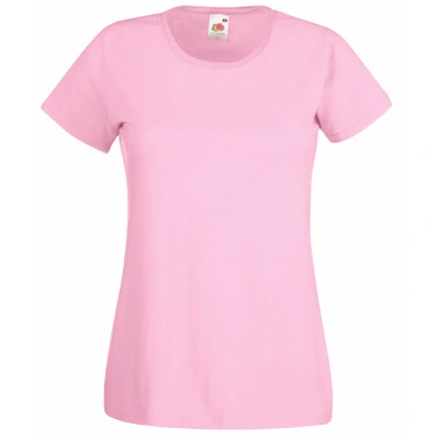 Image of Fruit Of the Loom Ladies/Womens Lady Fit Valueweight Short Sleeve T Shirt (Pack 5) (Light Pink) Cotton Size Large