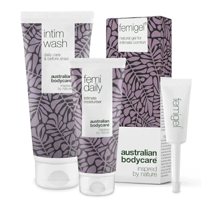 Image of 3 Products for Intimate Care Helps Reduce Dryness, Itching &amp; Redness Inside The kit: Intim Wash 200ml + Femi Daily 100ml Femigel 5x5ml Australian Bodycare