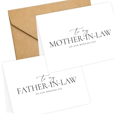 Image of LADY&amp;HOME Set of 2 Wedding Day Cards to Father in law and Mother law,To My on Card (A1:Father &amp; law)