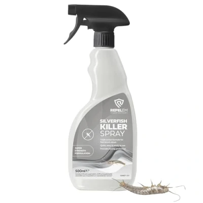 Image of REPELEM Silverfish Killer Spray Rapid Action Treatment, Low Toxicity, Non Staining Spray, Approved for Home Use, Halts Reproduction &amp; Prevents Reinfestation, Repellent 500ml