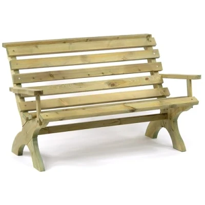 Image of BrackenStyle Lilly Park Bench (With Arms) Durable Pine Seat Dip Treated Scandinavian 3 Person