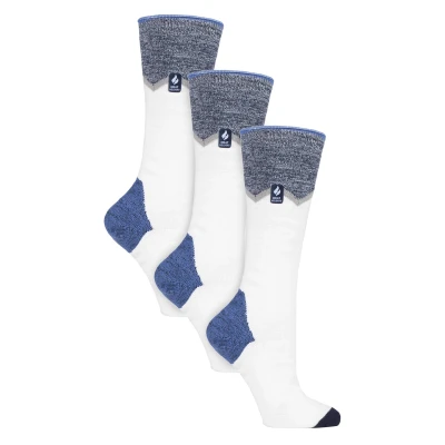 Image of HEAT HOLDERS 3 Pair Multipack Ultra Lite Ladies Ski Socks Womens Funky Patterned Striped Knee High (4 8, Cream Zig Zag)