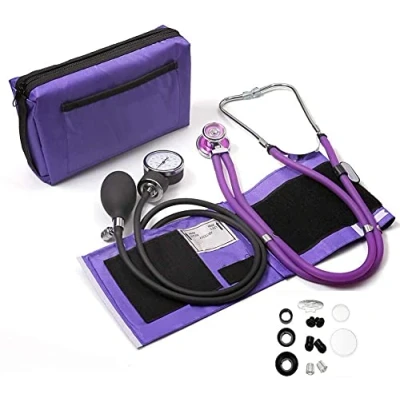 Image of Professional Aneroid Sphygmomanometer with Sprague Rappaport Stethoscope, Manual Blood Pressure Monitor for Upper Arm Adult Size Cuff Zipper Case Included, CE