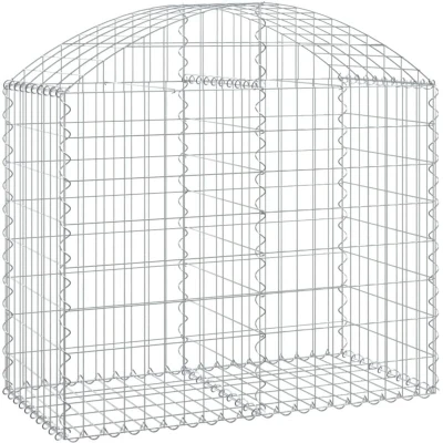Image of vidaXL Arched Gabion Basket 100x50x80/100 cm Galvanised Iron