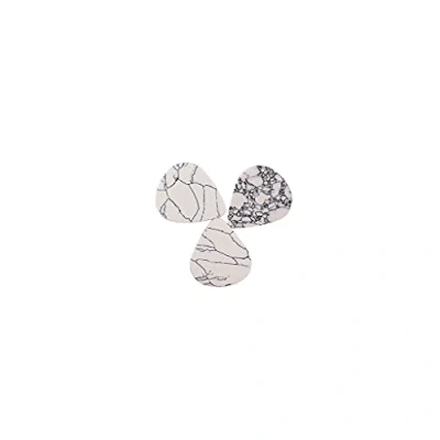 Image of Alnicov 3Pcs Guitar Picks,Natural Stone Picks for Bass Ukulele,Crack White