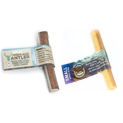 Image of Highland Split Antler Small and Yak Snack Dog Chew