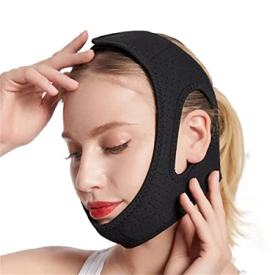 Image of v line lifting mask double chin reducer, post surgery Facial Compression Lifter Up Patch Slimmer Face Jawline tightening Exerciser