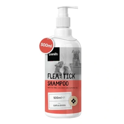 Image of Flea &amp; Tick Shampoo For Cat Dog pH Balanced With Almond, Coconut Tea Tree Essential Oil Oatmeal Irritation, Itching Sensitive Skin Dry No Rinse Alternative