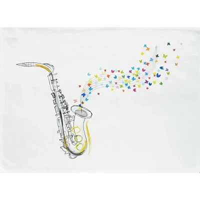 Image of Half a Donkey The Musical Saxophone Large Cotton Tea Towel