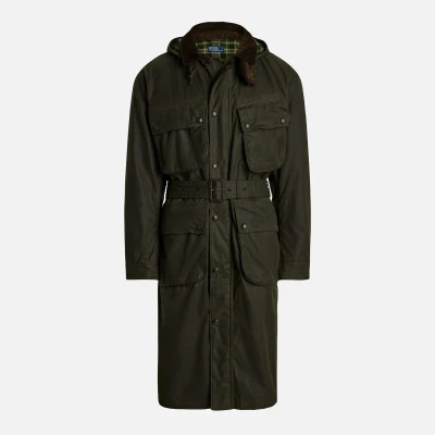 Image of Polo Ralph Lauren Men&#039;s Stewart Waxed Lined Coat Oil Cloth Green S
