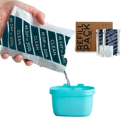 Image of Phox Brita Maxtra+ Compatible Eco Refillable and Reusable Filter Cartridge with Maxtra Comes 3 Month Refill Pack Supply (Clean)
