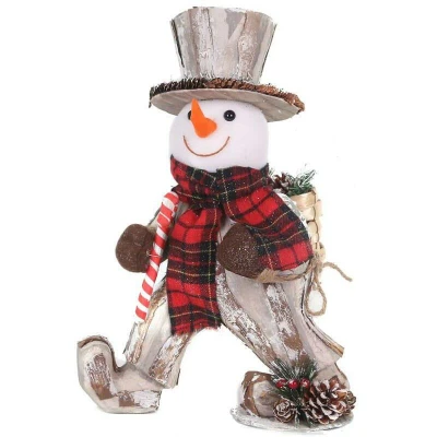 Image of SHATCHI 40cm Snowman Christmas Tabletop Centrepiece Showpieces Home Art &amp; Craft Xmas Party Window Décor